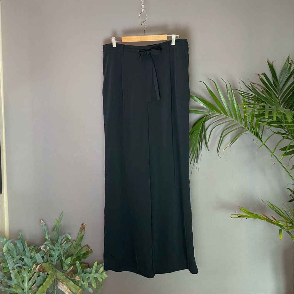 Wide leg paper bag high waist pants - xxl